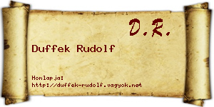 Duffek Rudolf névjegykártya
