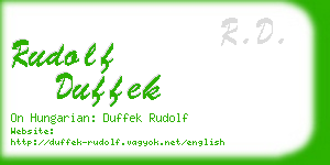 rudolf duffek business card